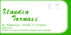 klaudia tormasi business card